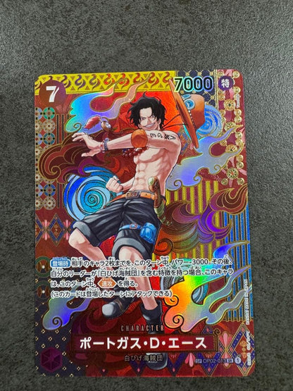 Porthood D Ace SP OP02-013 special card in protective case with OPP bag and brown envelope from Japan