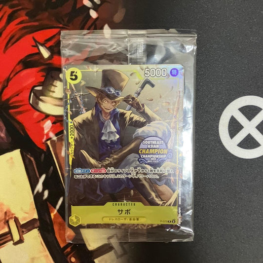 Sealed One Piece Sabo Championship Asia Gutted Card from Japan import, unopened in original packaging