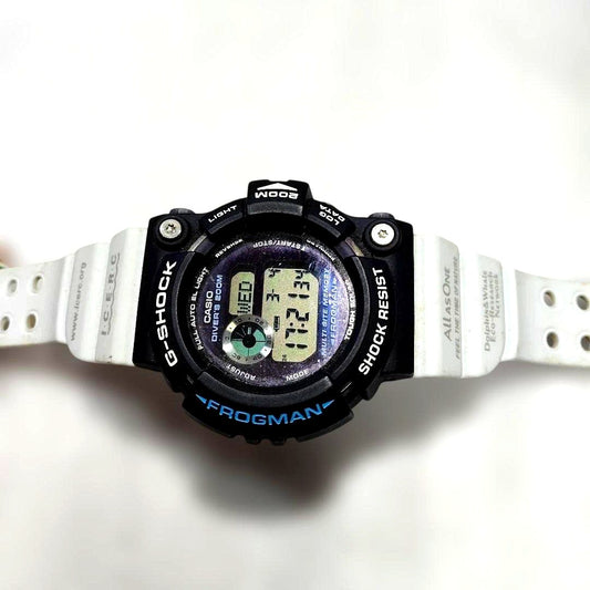 Casio G-Shock Frogman GW-205K watch with dolphin and whale design, used condition