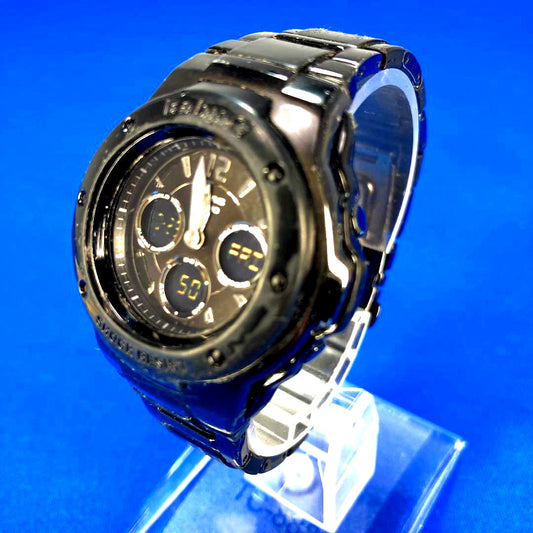 Casio Baby-G MSG-300CB all black unisex watch with LED light and 10 ATM water resistance Japan import