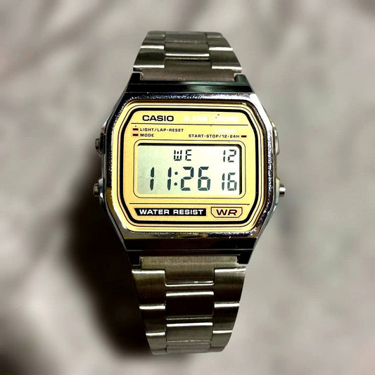 Seiko Quartz Digital Watch model SLV A158WEA-9JF with stainless steel case and bracelet