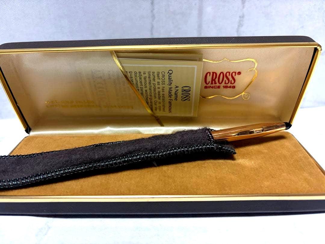 Cross Classic Century 14K gold plated ballpoint pen with dedicated case shown on white background
