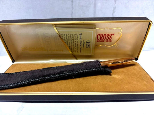 Cross Classic Century 14K gold plated ballpoint pen with dedicated case shown on white background