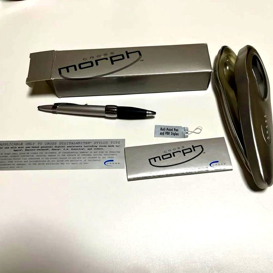 CROSS Morph Digital Writer Duo ELD472-4 silver ballpoint pen with rubber grip and included case
