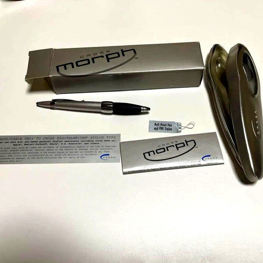 CROSS Morph Digital Writer Duo ELD472-4 silver ballpoint pen with rubber grip and included case