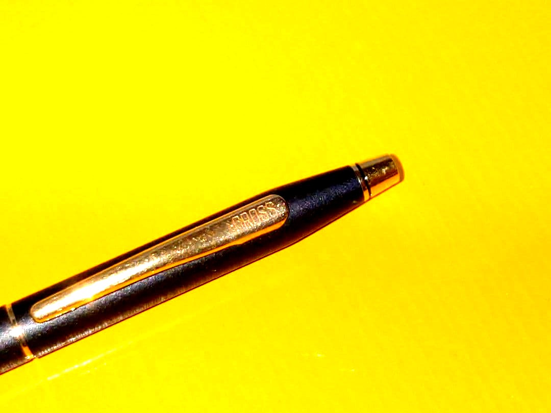 Cross Classic Century ballpoint pen in matte black with gold decoration and conical cap design