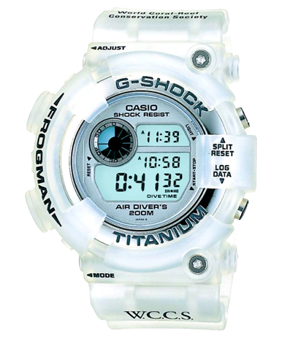 Casio Frogman DW-8201WC-8T Triple Manta EL watch with titanium case and resin band, 1998 discontinued model