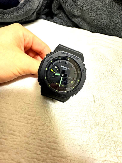 Casio G-Shock GA-2100 Series watch body only, black and silver rugged design