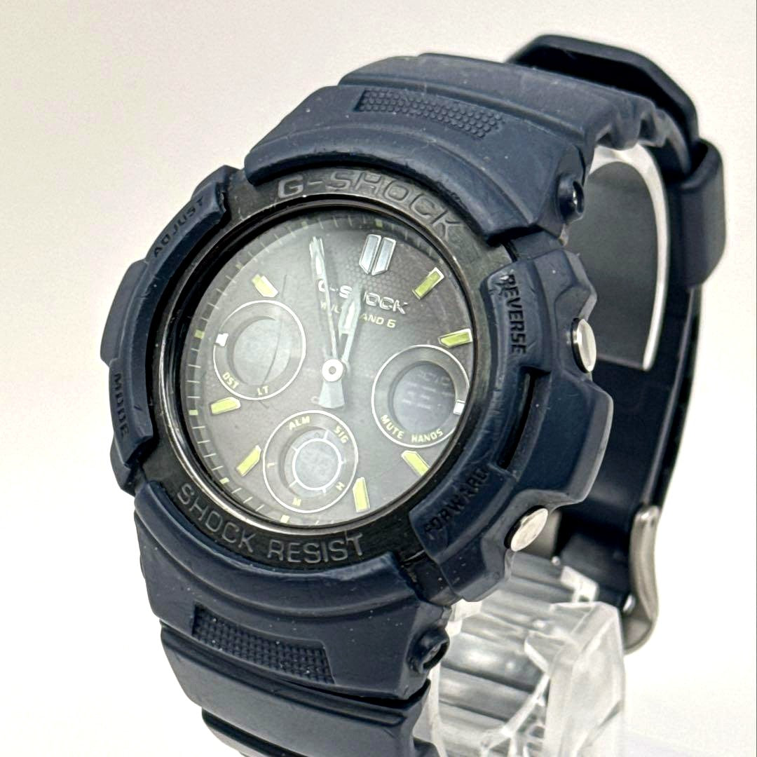 Casio G-Shock AWG-M100NV Radio Solar Multi Band 6 watch with black resin band and digital-analog display