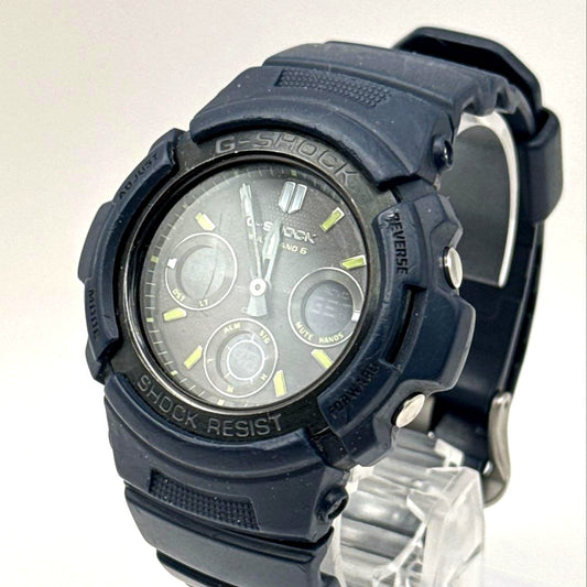 Casio G-Shock AWG-M100NV Radio Solar Multi Band 6 watch with black resin band and digital-analog display