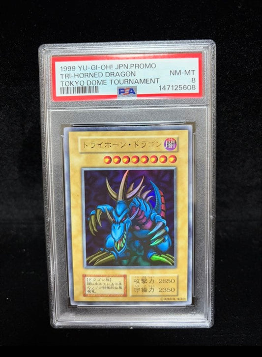PSA 8 graded Blue-Eyes White Dragon Ultimate Rare Yu-Gi-Oh! Early Edition card from Japan