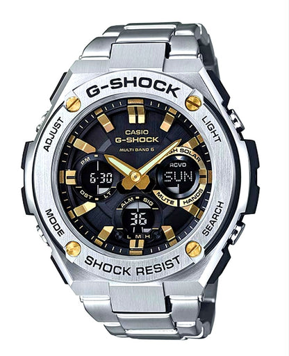 Casio G-SHOCK G-Steel GST-W110D-1A9JF watch with stainless steel bezel and black resin case