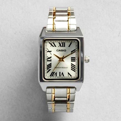 Casio LTP-V007SG-9B silver and gold wristwatch with unadjusted belt and monitor battery
