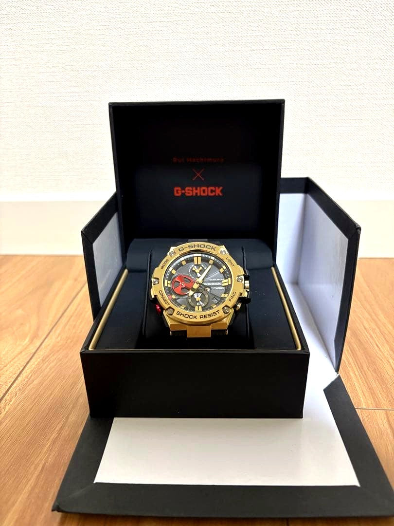 Casio G-Shock GST-B100RH-1AJR wristwatch Hashimura Rui collaboration with resin band and water resistance