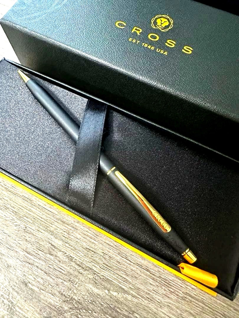 Cross Classic Black Ballpoint Pen with Gold Accents and Dedicated Box