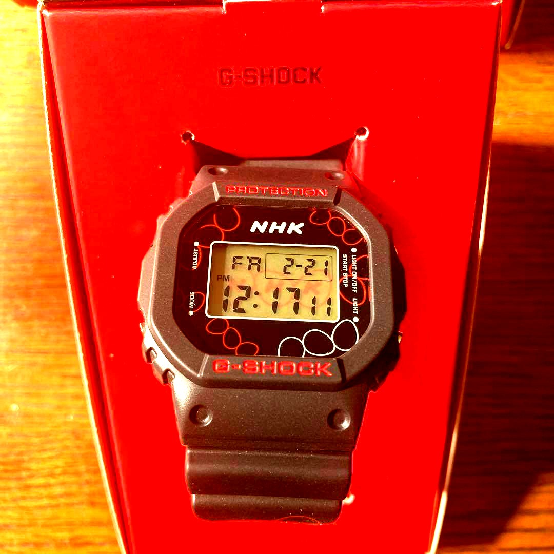 Casio G-Shock NHK Model DW-5600VT digital wristwatch with NHK logo on band and backplate