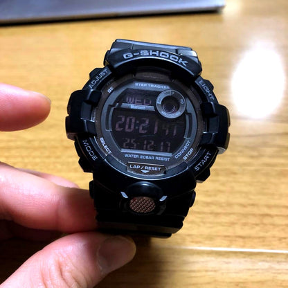 Casio G-Shock GBD-800-1BER black sport watch with blue dial and black plastic strap