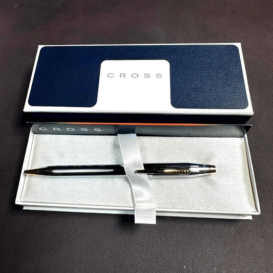 Cross 40th Anniversary Engraved Ballpoint Pen shown with silver finish and engraved detailing