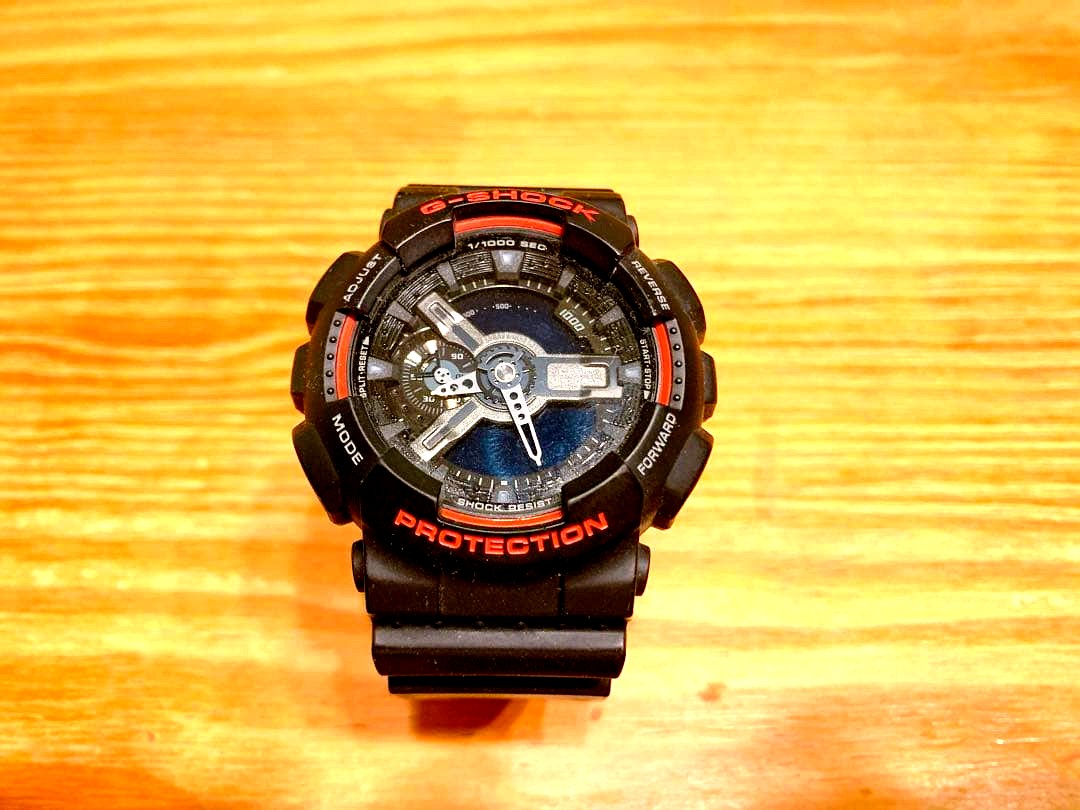 Casio G-Shock GA-110HR-1A red model watch with digital and analog display Japan import