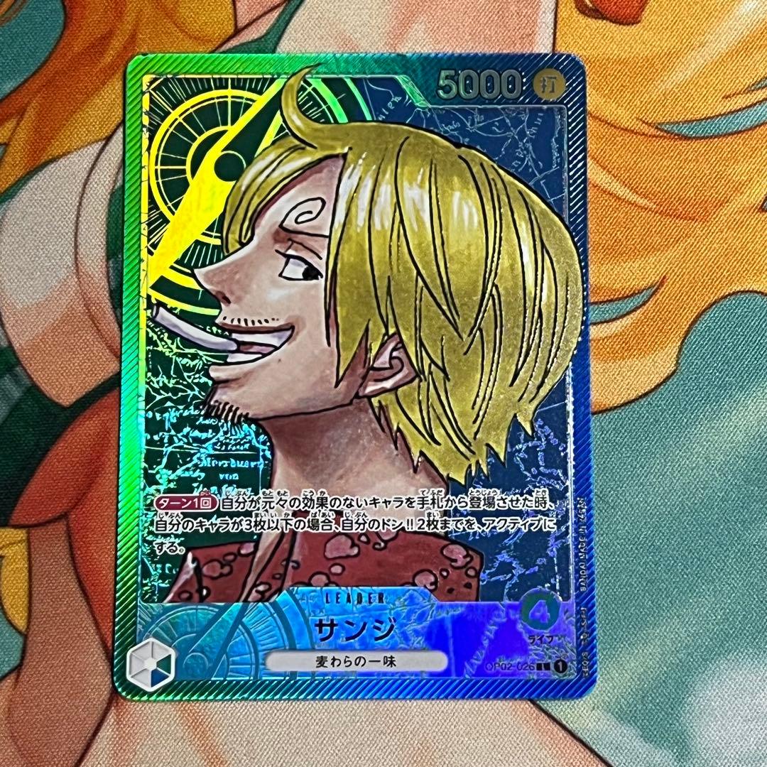 One Piece Card Game Sanji OP02-026 RepaPara rarity card showing Sanji character from the series