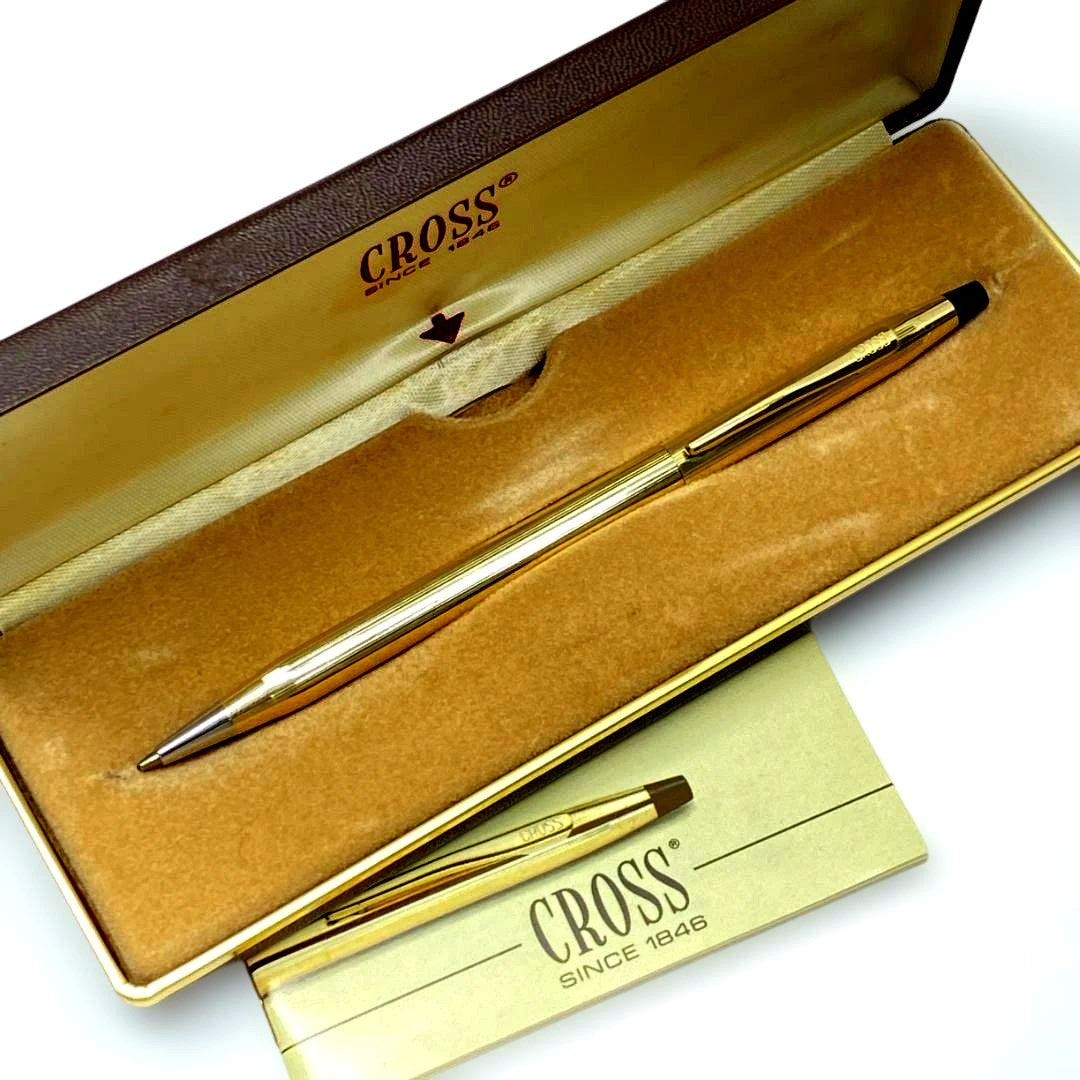 Cross Classic Century 10KT Gold Filled Twist Ballpoint Pen Made in USA with Ink and Case
