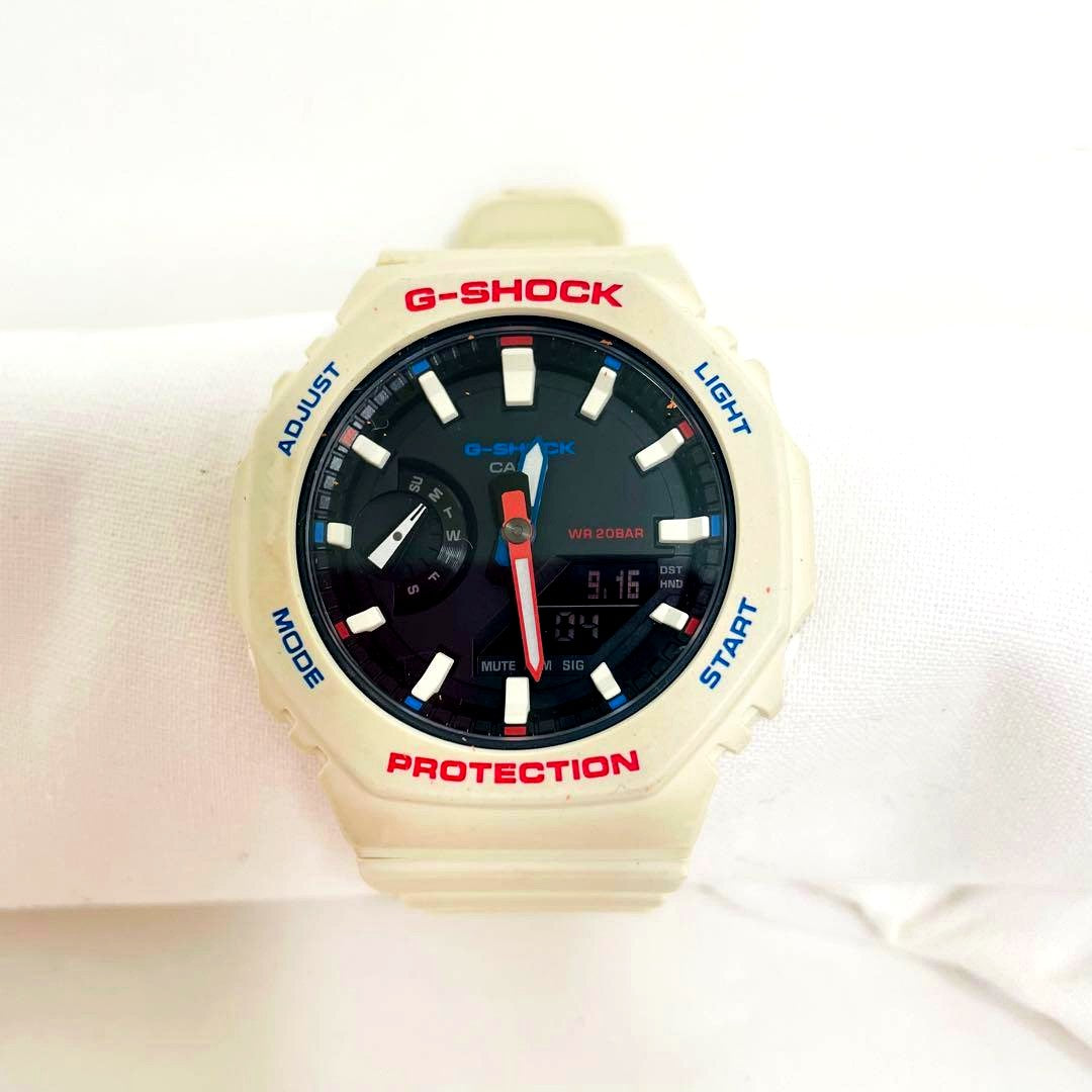Casio G-Shock GMA-S2100WT white digital and analog watch, used condition, Japan import