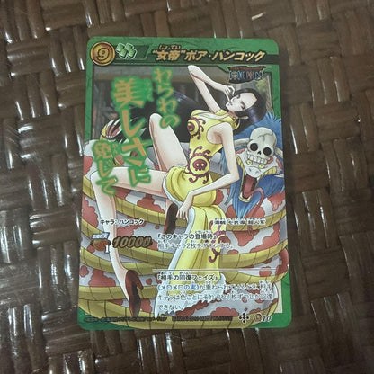 Mirabato Boa Hancock Queen of Emperors collectible card from Japan, showing used condition with minor scratches