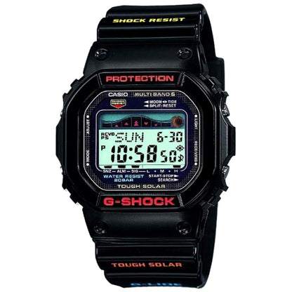 Casio G-Shock G-Lide digital watch with tide graph and moon data in black with solar radio controlled features