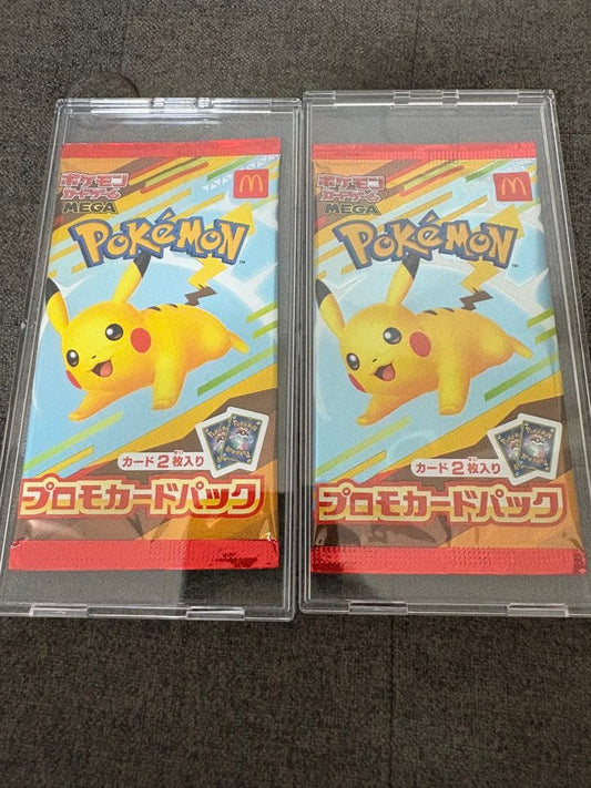 Unopened McDonald Mega Pokemon Card Pack with Japanese promo cards and pack loader from Japan import