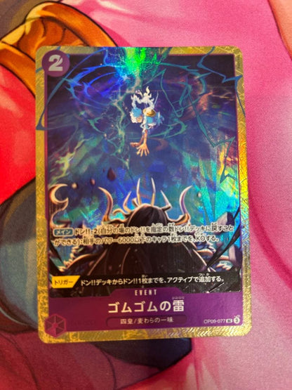 One Piece Rubber Rubber Thunder Parallel Card RP02 Japanese rare collectible card