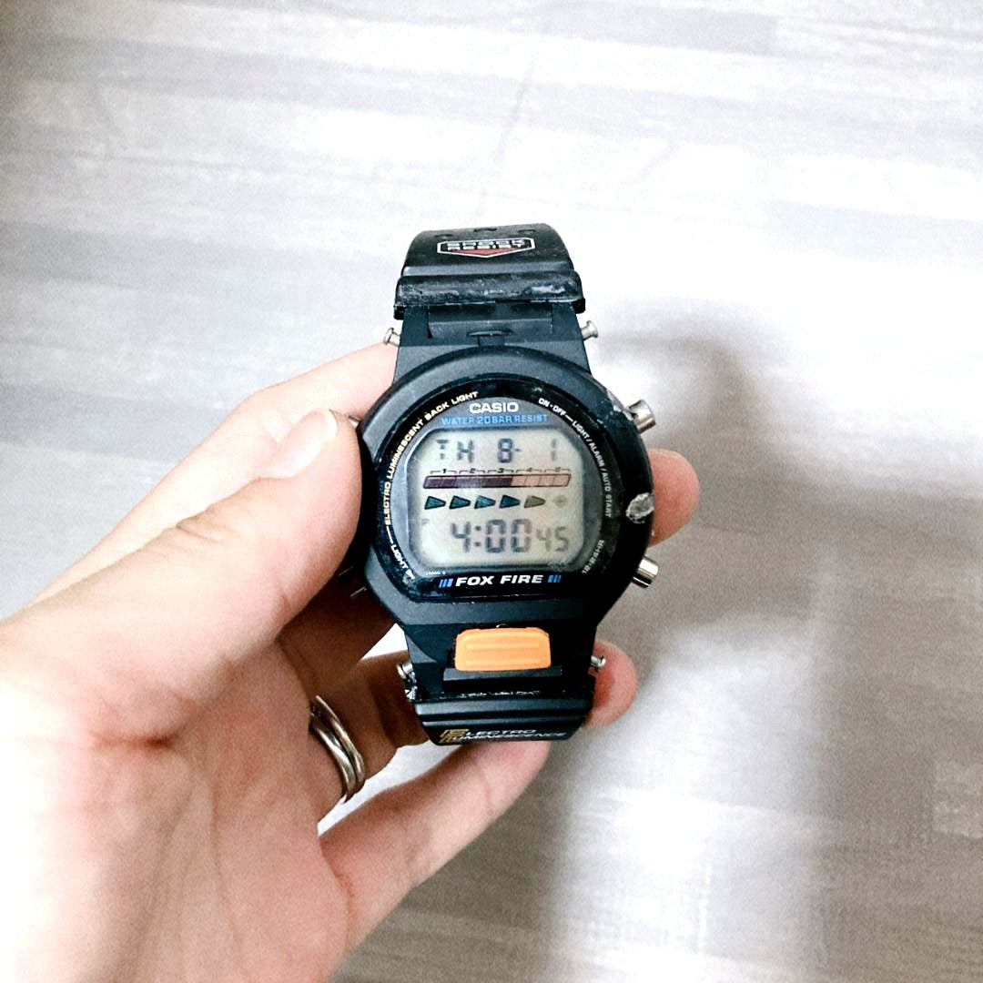 Casio Fox Fire Digital Watch Black with Silicone Band