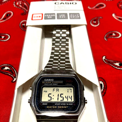 Casio A159WA digital watch Japan import with LED backlight and multi-row strap in original unopened box