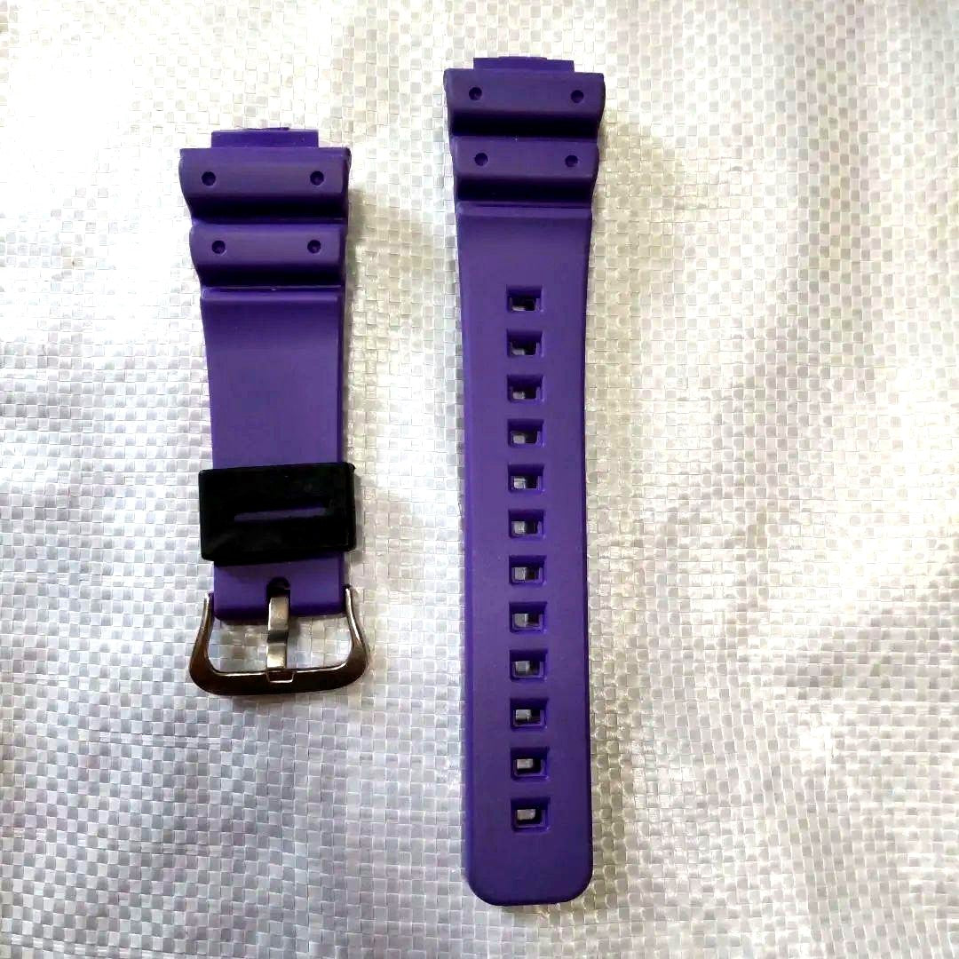 Casio G-Shock men's watch model GW-5600J-1JF with purple band showing face and strap