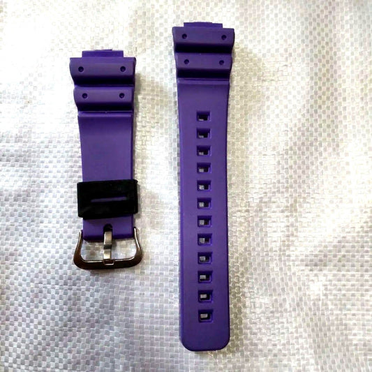 Casio G-Shock men's watch model GW-5600J-1JF with purple band showing face and strap