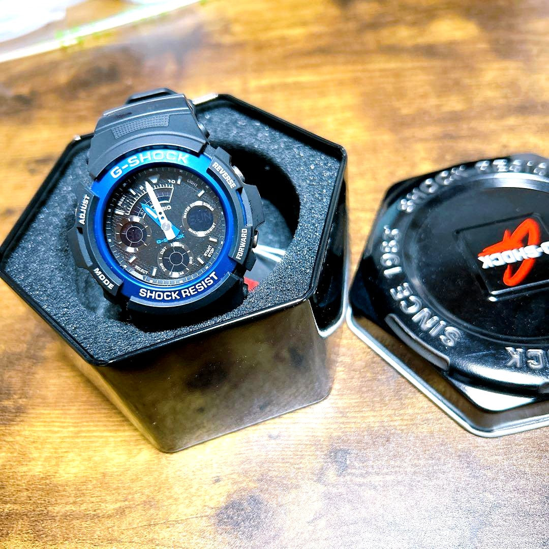 Casio G-Shock AW-591-2AJF Watch - Black Blue Analog Digital Shock Resistant - Japan Import