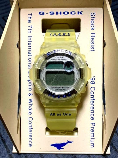 Casio G-Shock DW-9200K Ilquji 1998 digital watch with dolphin and whale conference branding