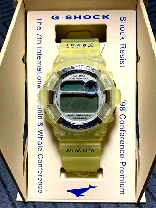Casio G-Shock DW-9200K Ilquji 1998 digital watch with dolphin and whale conference branding