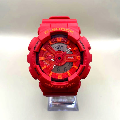 Casio G-Shock GA-110AC red analog-digital watch with black and red design and durable shock resistant casing