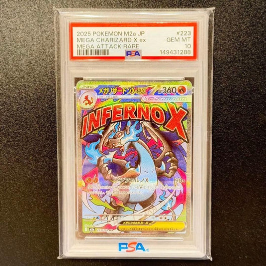 Sony PSA10 Mega Charizard X EX trading card model 223/193 with professional grading