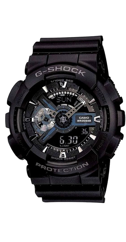 Casio G-Shock GA-110-1BGMA-S120MF-4A quartz watch with black dial and resin case on silicone rubber band