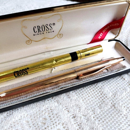 Japan Import Cross Ballpoint Pen Classic 14KT Plated Includes Refill