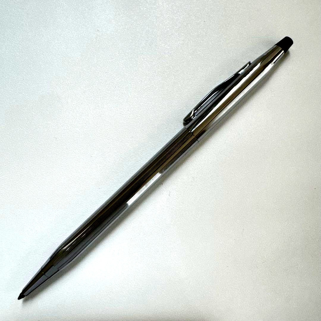 Cross Classic Century silver chrome twist ballpoint pen with case, Japanese import, used condition