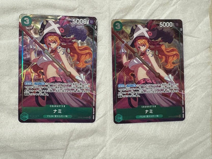 One Piece Nami OP02-036 Premium Card Collection parallel card from Japan import, featuring Japanese text.