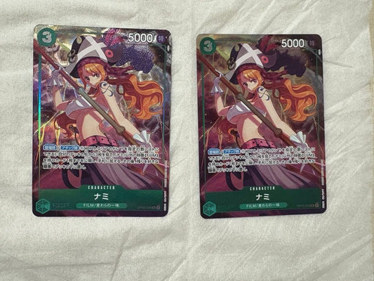 One Piece Nami OP02-036 Premium Card Collection parallel card from Japan import, featuring Japanese text.