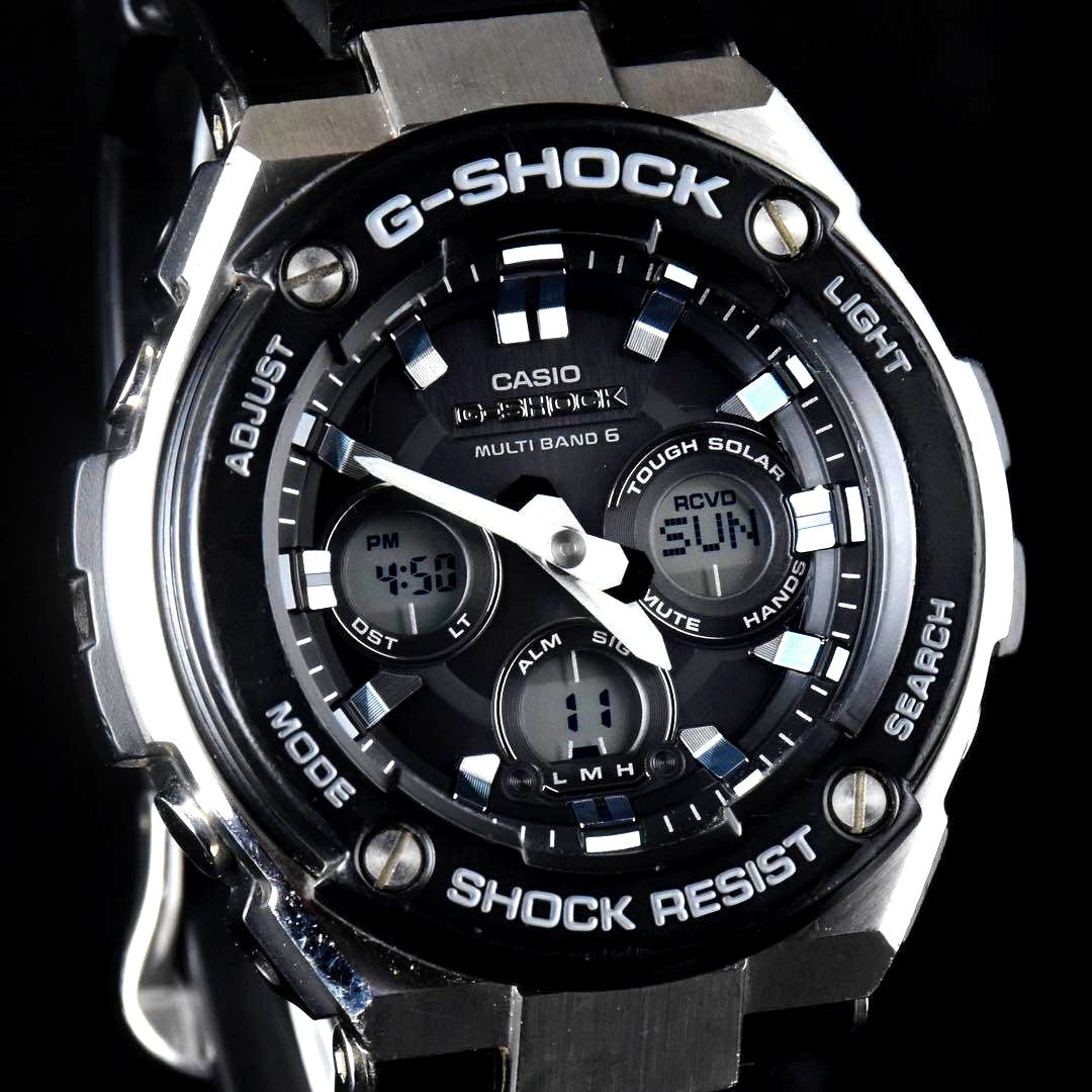 Casio G-Shock GST-W300-1AJF black digital analog watch with multi band and tough solar functions