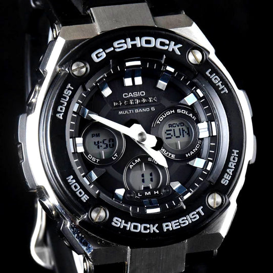 Casio G-Shock GST-W300-1AJF black digital analog watch with multi band and tough solar functions
