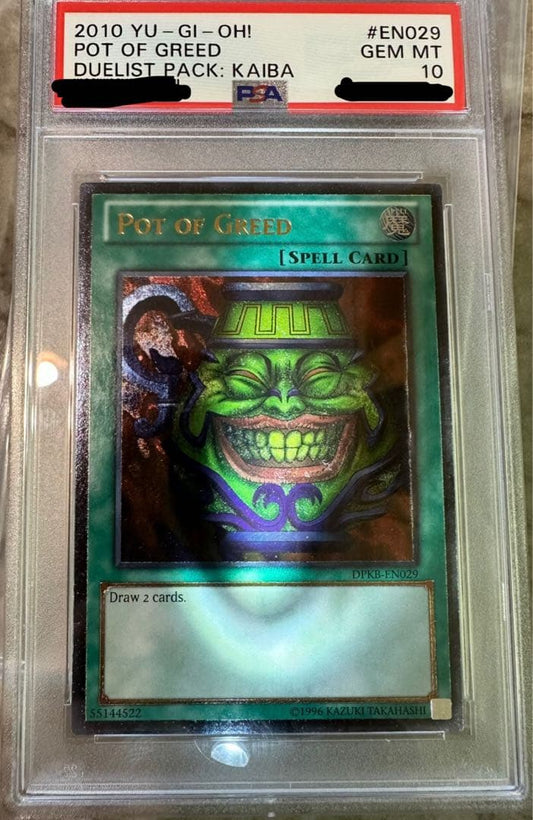 2010 Duelist Pack Kaiba Pot of Greed Spell Card PSA 10 GEM MT Japan import collectible