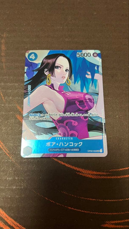 Japanese Boa Hancock OP02-059 promotional card from One Piece Card Game in near-mint condition