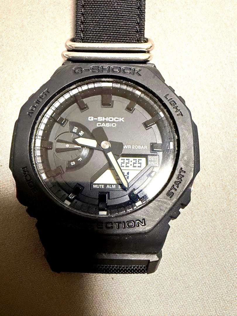 Casio G-Shock GA-2100-1A1JF black carbon core guard watch with digital analog display