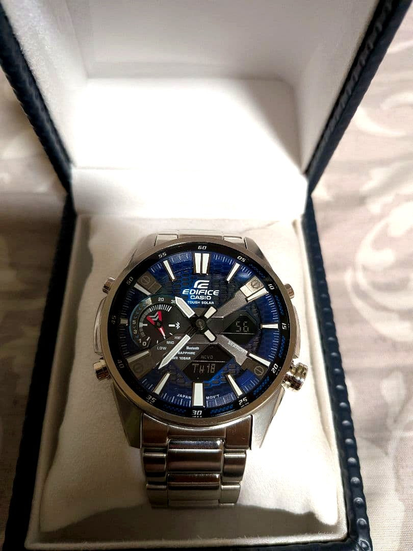 Casio Edifice ECB-S100YD Bluetooth solar-powered watch with stainless steel band and sapphire glass